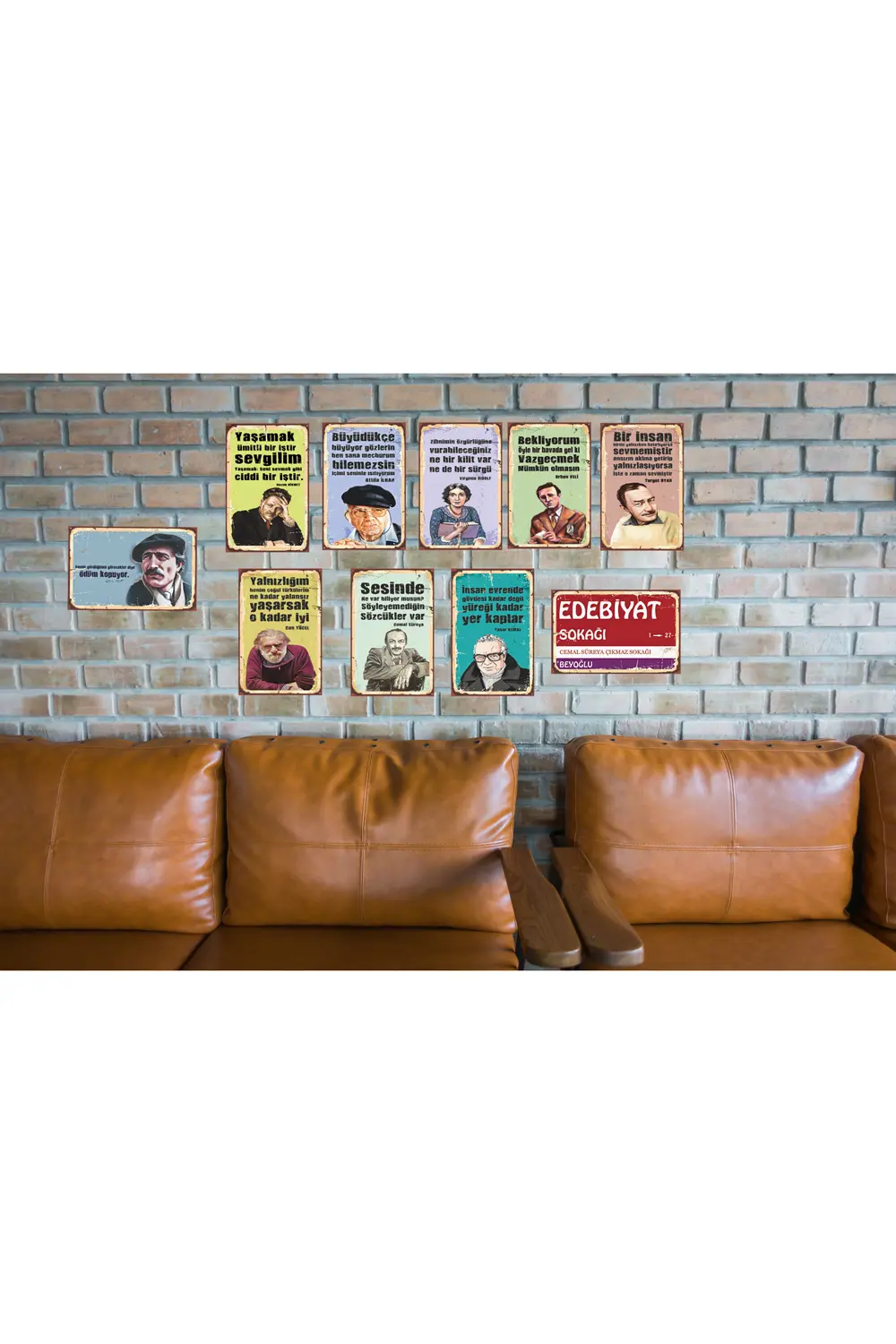 Edebiyat Şairler geçidi 10 Adet 15x20 CM Retro Ahşap Poster Seti