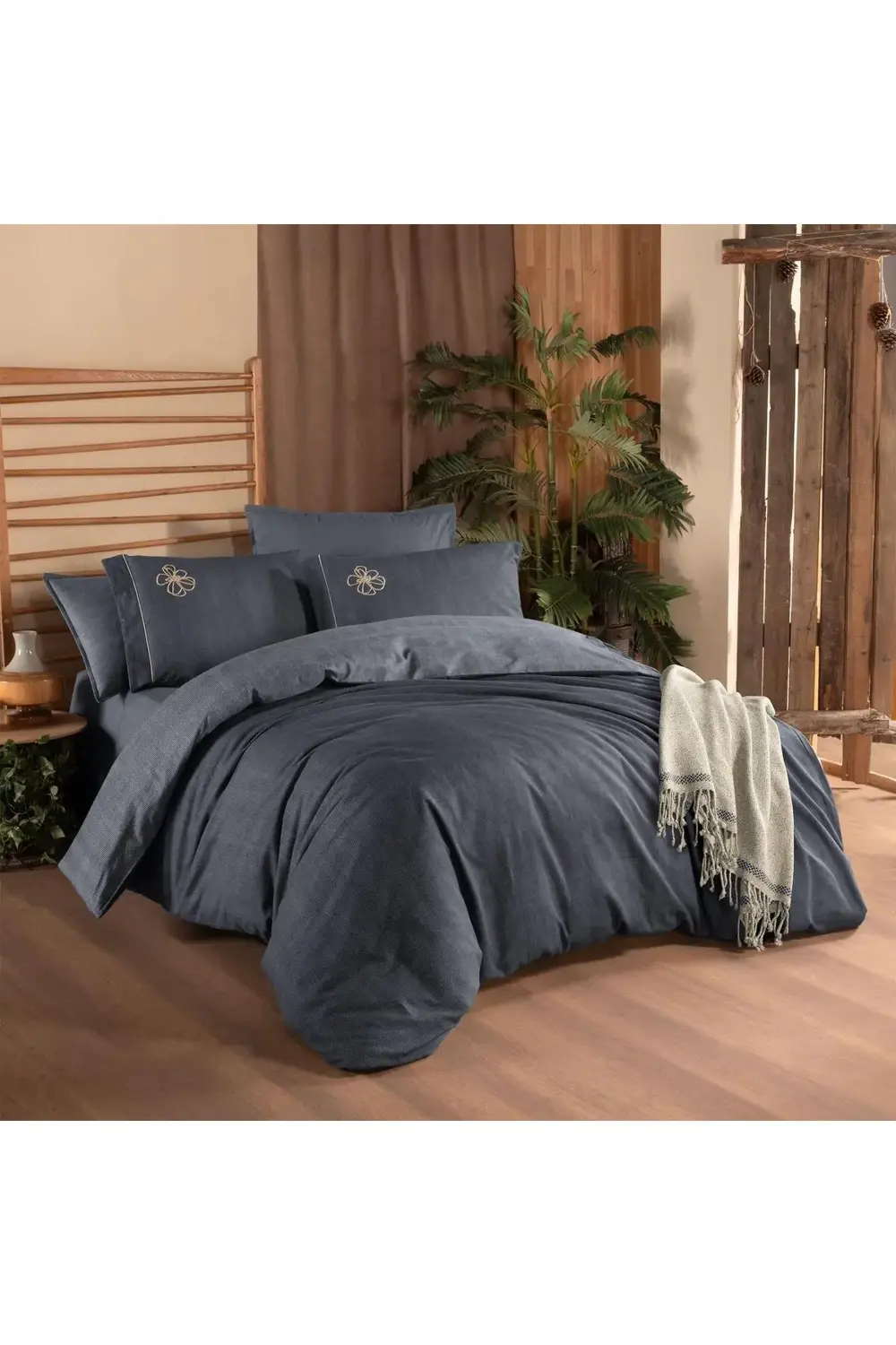 Sarev Ederlezi Çift Kişilik %100 Pamuk Flanel (Pazen) Nevresim Takımı G