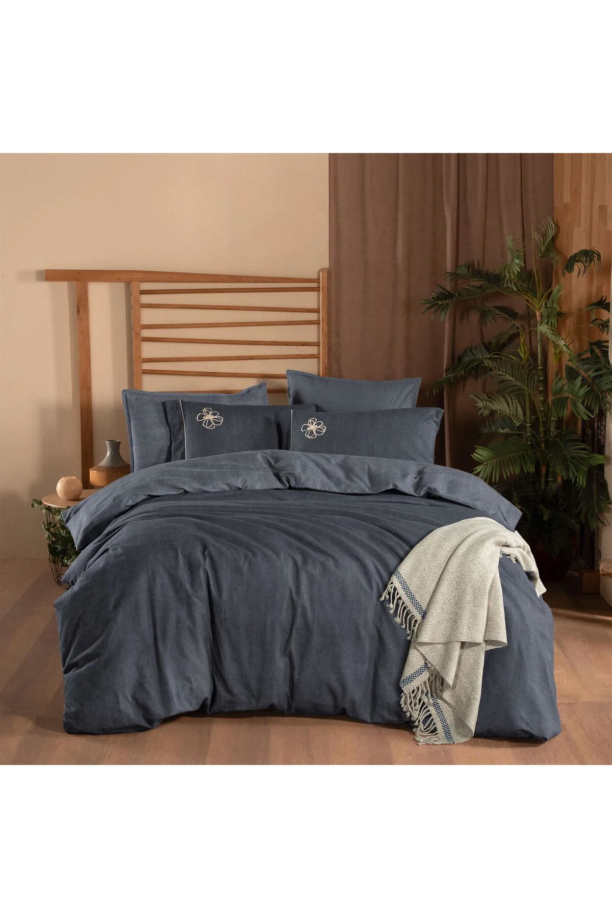 Ederlezi King Size (Battal Boy) %100 Pamuk Flanel (Pazen) Nevresi