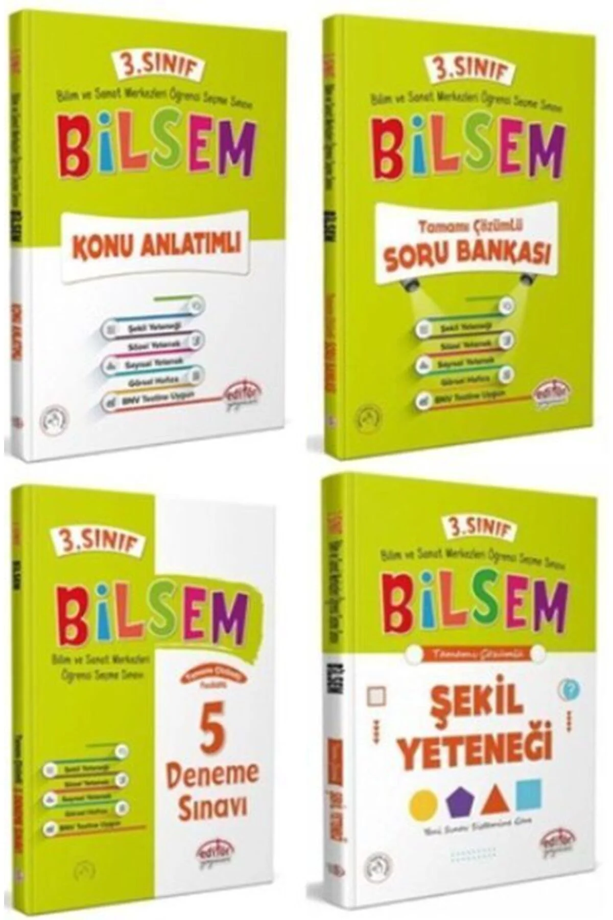 Editör Yayınları 3. Sınıf Bilsem Hazırlık Kitapları 4 lü Set Editör Yayınları 3. Sınıf Bilsem Hazırlık Kitapları 4 lü Set