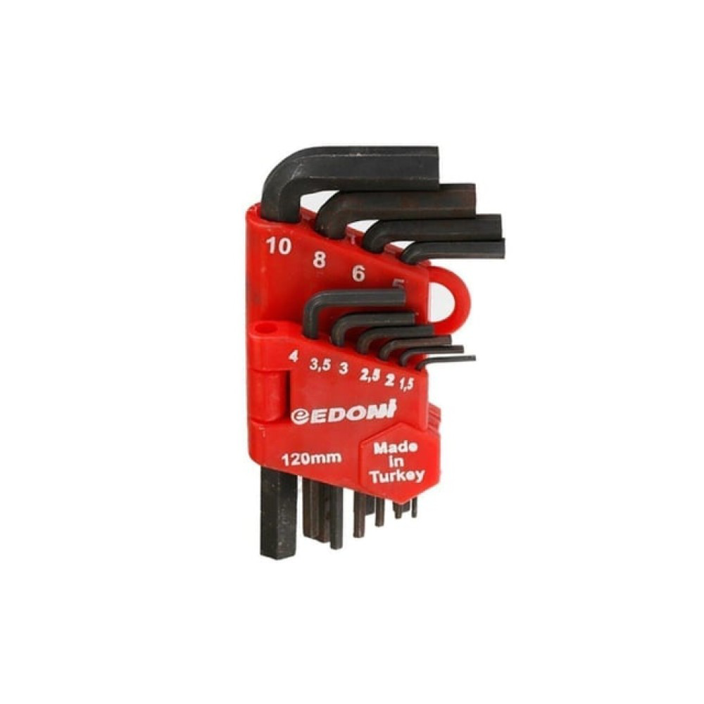 Edoni 120 mm 10 Parça Alyan Seti Siyah Edoni 120 mm 10 Parça Alyan Seti Siyah