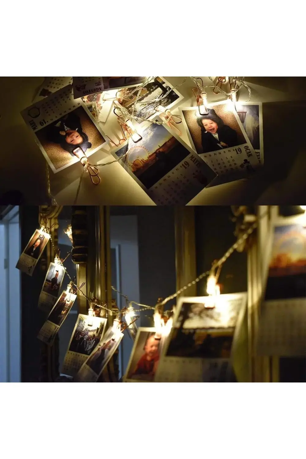 EE46YT1440 LED Işıklı Fotoğraf Asma Işık Süsleme Mandalları, Bakı