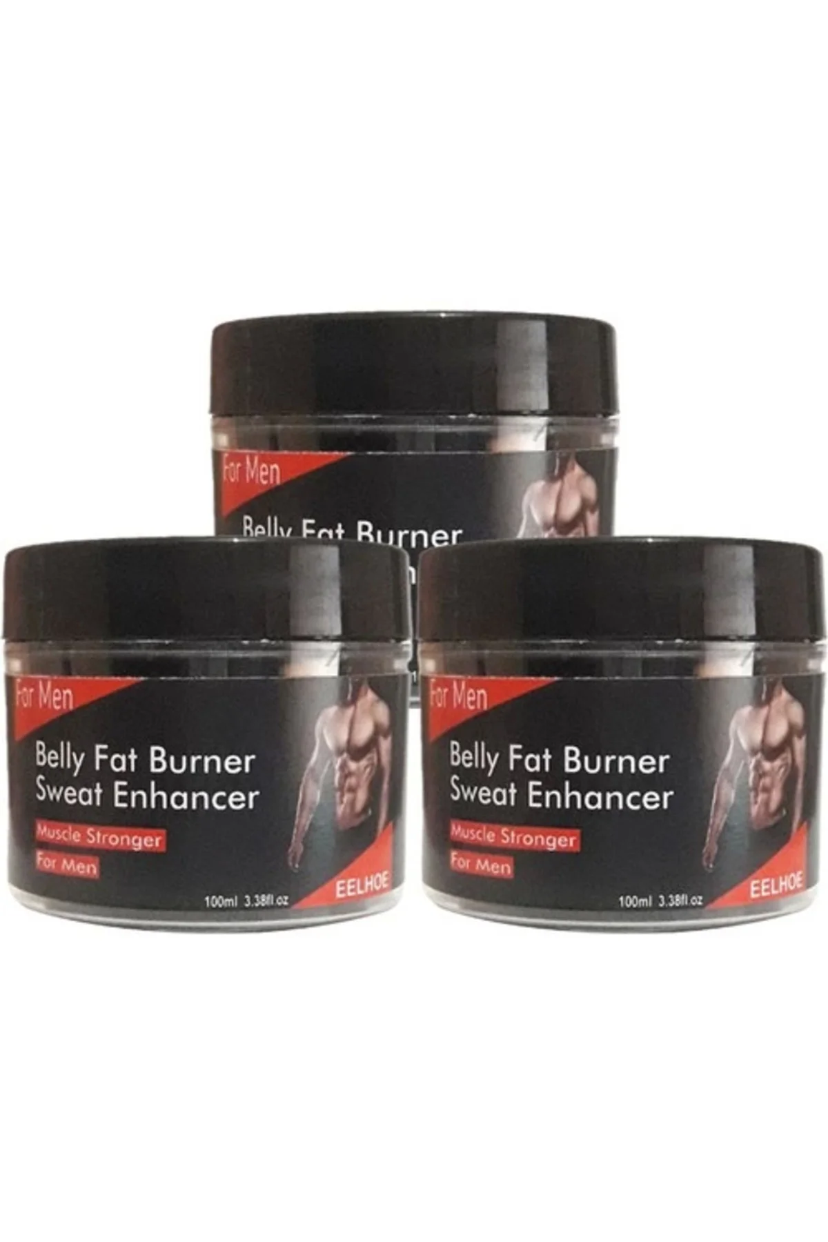 Eelhoe Belly Sweat Enhancer Kremi 3'lü Adet - Erkekler İçin Karın Bölgesi Terletici Krem 100 ml