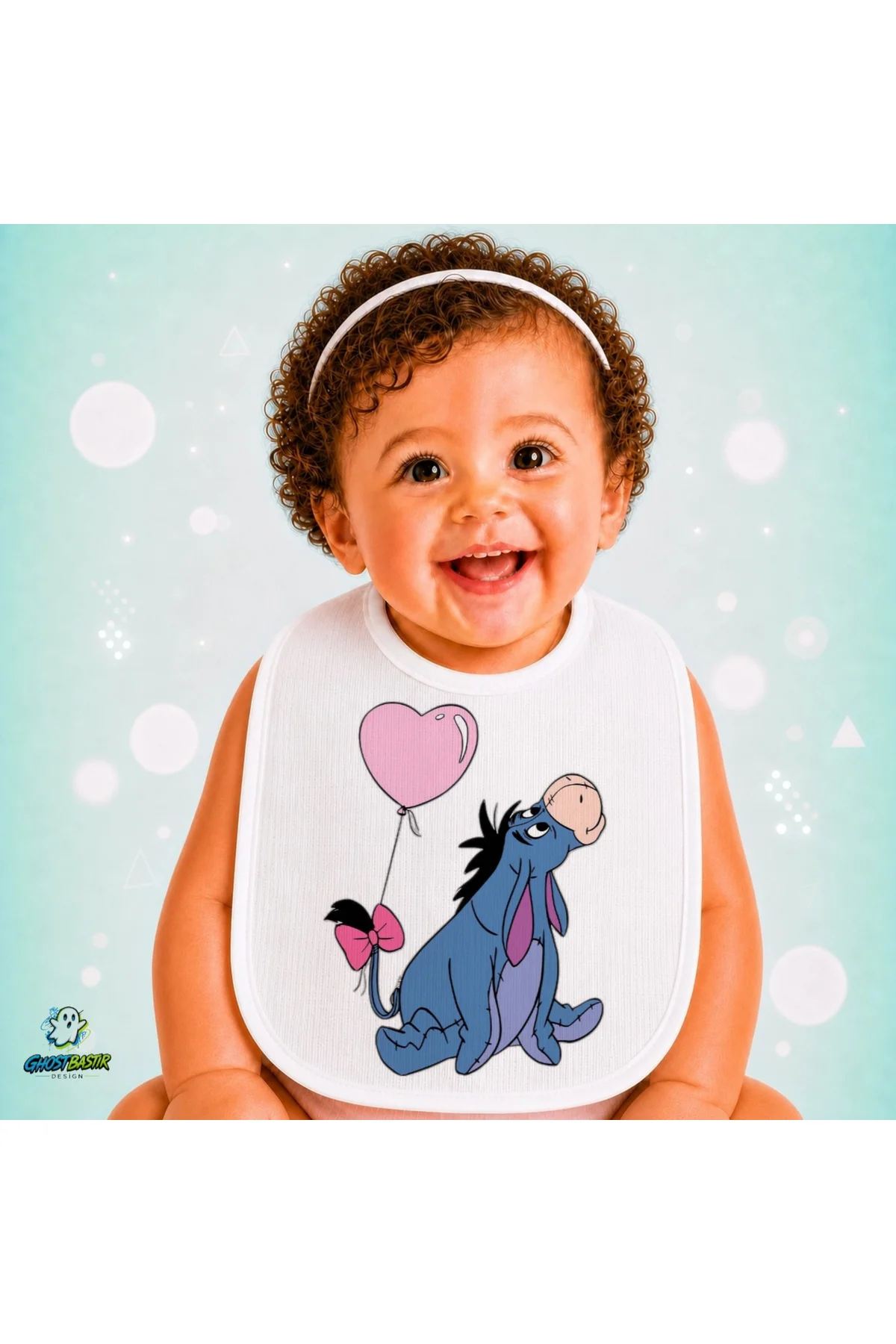 Eeyore Keten Bebek Mama Önlüğü – Yumuşak, Emici, Yıkanabilir, Özel Tasarım P051