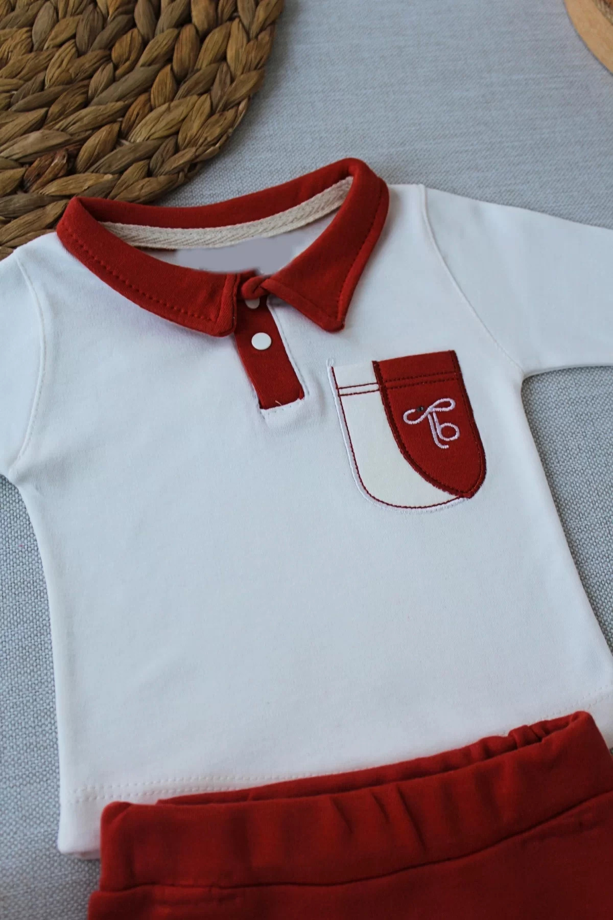 Harca Alem Efendi Nakışlı Cep Şapkalı Uzun Kollu Sweat 3Lü Erkek Bebek Takım