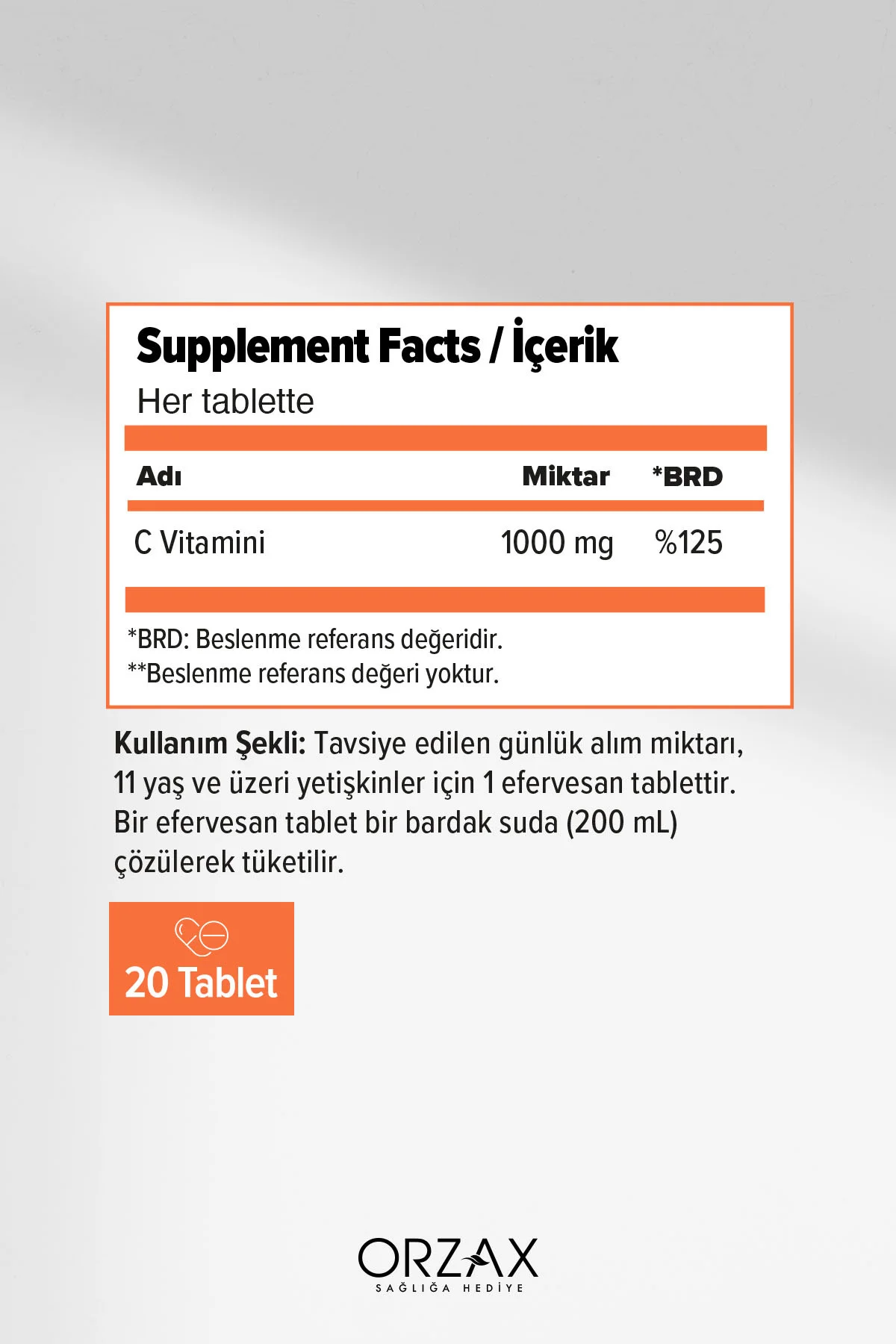 Efervit Vitamin C 1000 Mg 20 Efervesan Tablet 8697595871454