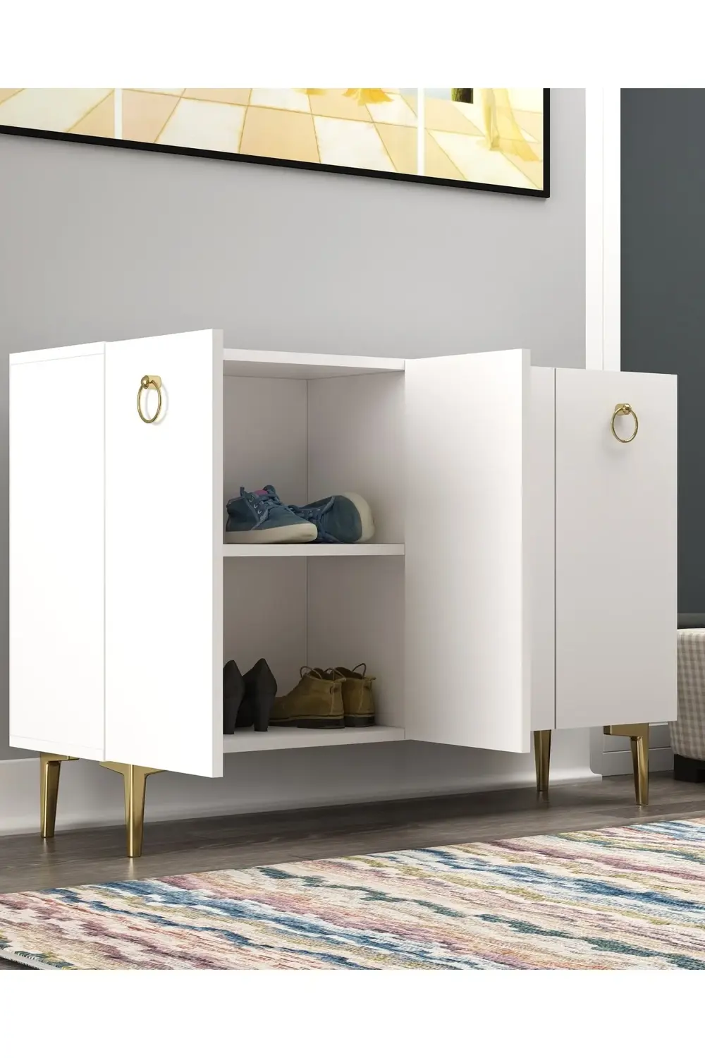 EFESCT AYAKKABILIK BEYAZ-BEYAZ-ALTIN