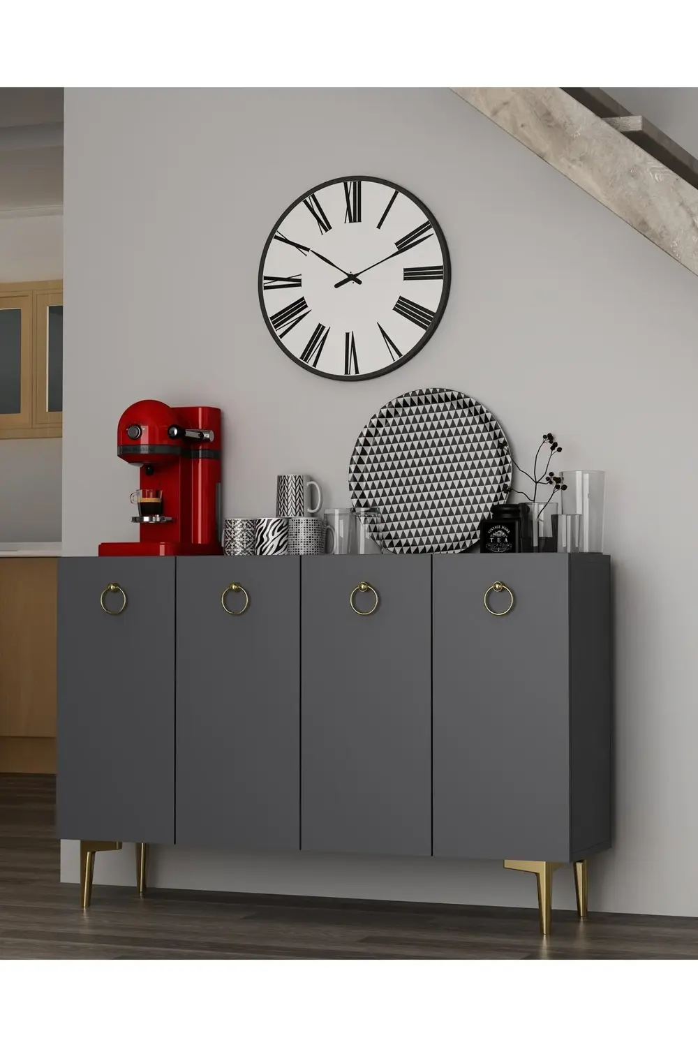 EFESCT KAHVE KÖŞESİ ANTRASİT-ANTRASİT-ALTIN