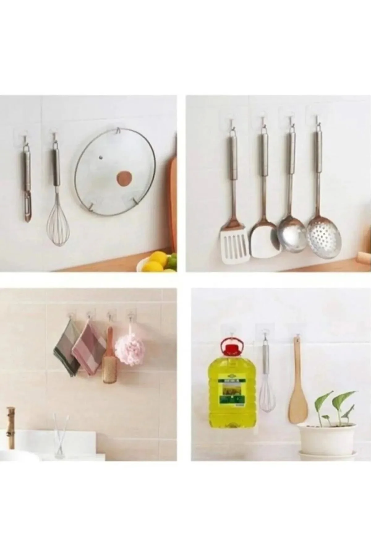 Effaf Kendinden Yapışkanlı Çok Amaçlı Askı – 4’lü Set, Duvar Ve K