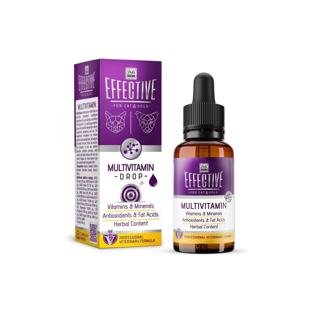 Delibon Effective Kedi Ve Köpek Takviye Ürünleri Multivitamin 50Ml