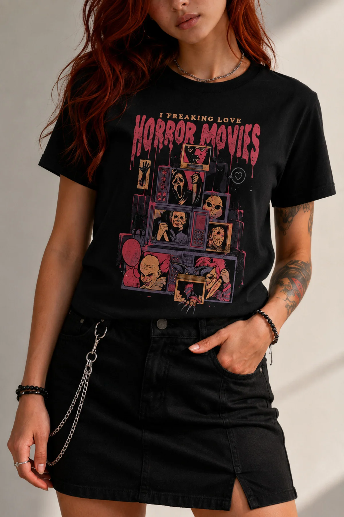Efsane Korku Filmi Karakterleri Baskılı %100 Pamuk Basic T-shirt Normal Beden Tişört Efsane Korku Filmi Karakterleri Baskılı %100 Pamuk Basic T-shirt Normal Beden Tişört