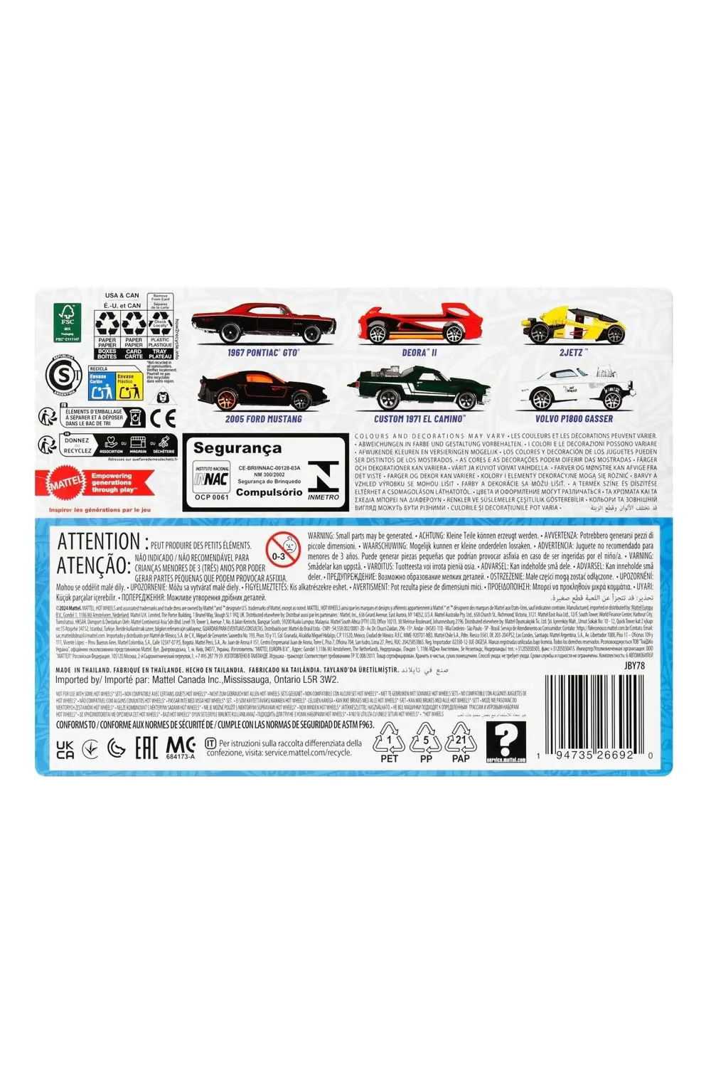 ® Efsane Temalı Çoklu Arabalar, 1:64 ölçekli 6'lı metal oyuncak a