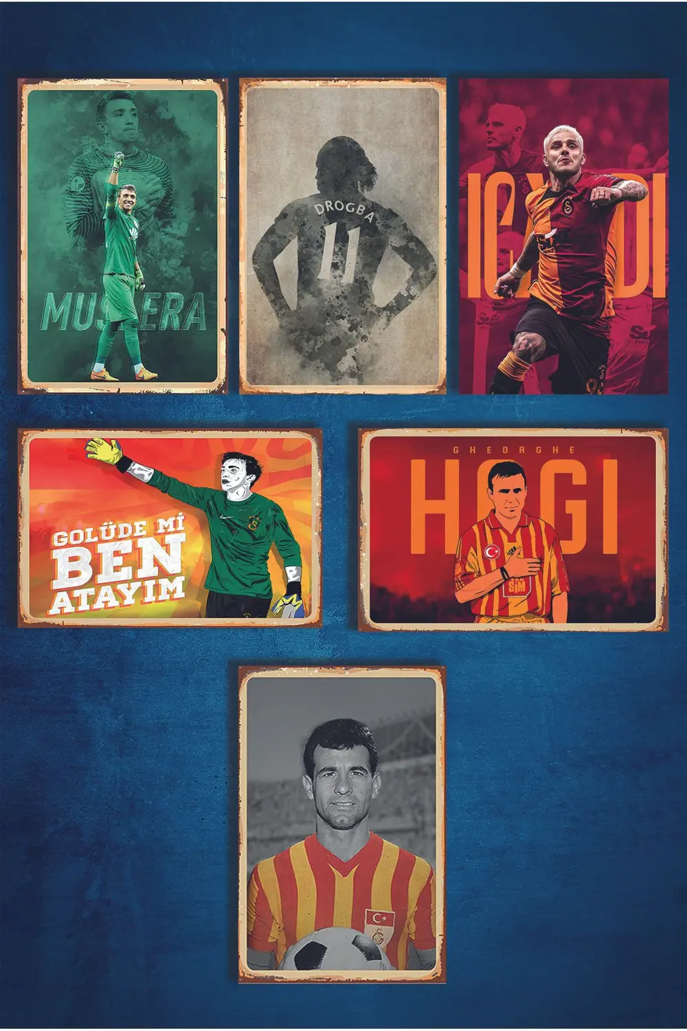 Efsaneler "Galata sarây" Retro Ahşap Poster 6'Adet (20x30)