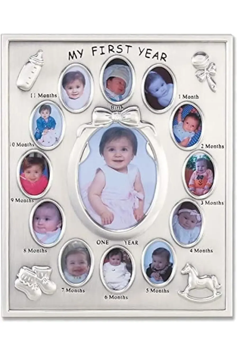 efshopx Frames Silver Plated My First Year Picture frame New Desi