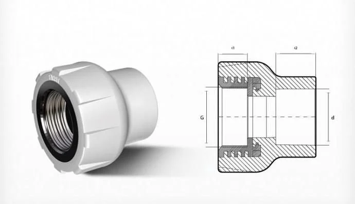 Ege Yıldız PPRC 63X2 Dişi Adaptör Gri Ege Yıldız PPRC 63X2 Dişi Adaptör Gri