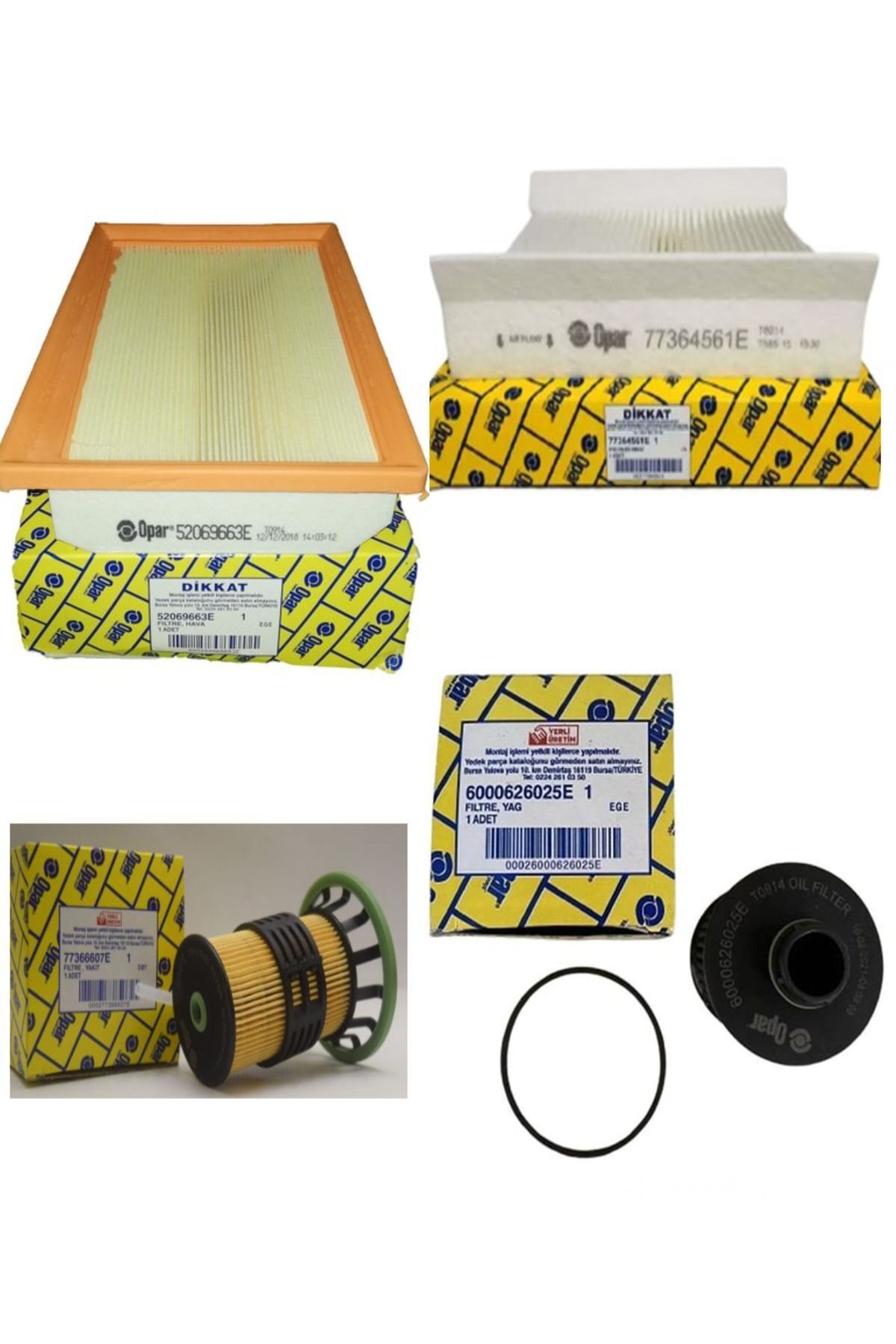 Opar Egea 1.3 Multijet Euro 6 Bakım Seti 2016-2020 95Bg 4İü