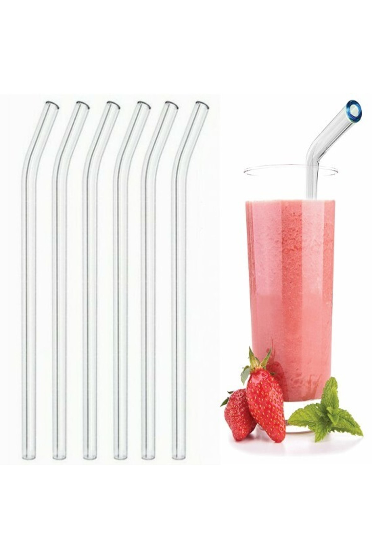 Eğik Cam Pipet,kırılmaz Kalın Cam Yıkanabilir Eğimli Cam Pipet (6