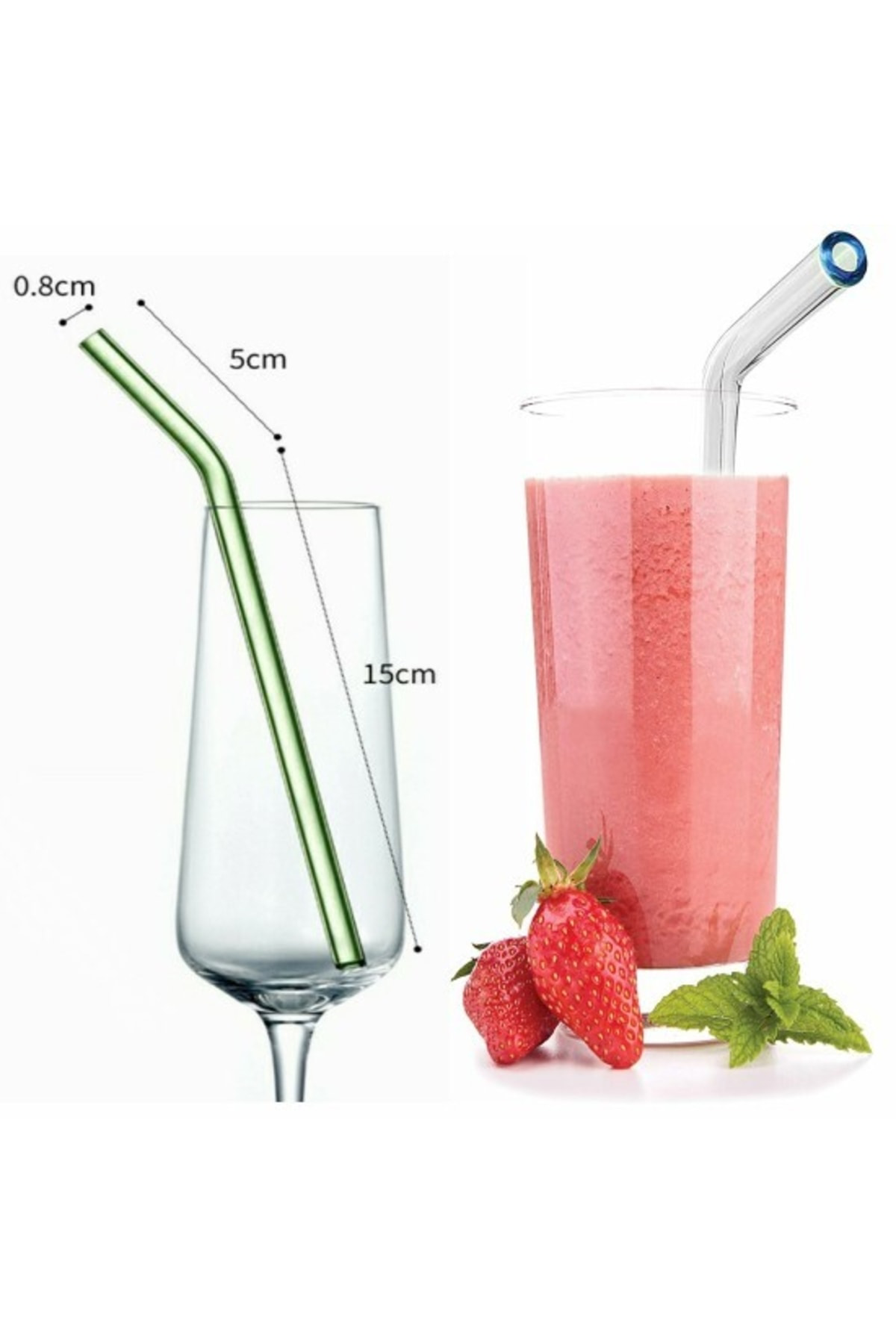 Eğik Cam Pipet,kırılmaz Kalın Cam Yıkanabilir Eğimli Cam Pipet (6