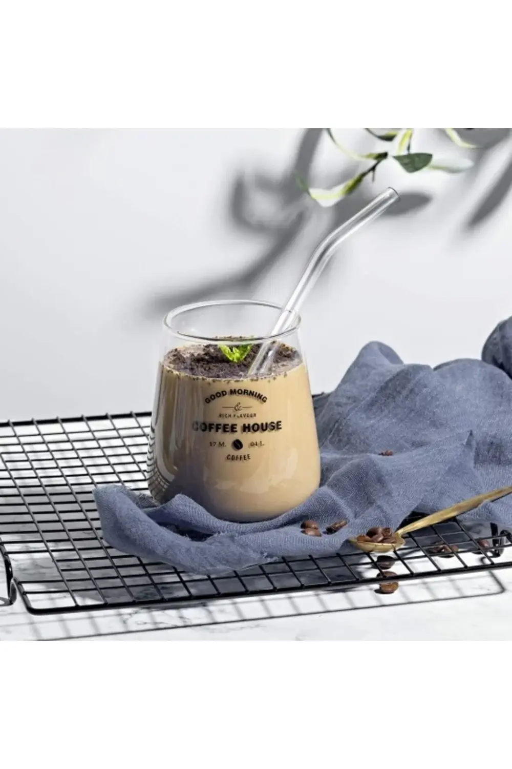 Eğik Cam Pipet,kırılmaz Kalın Cam Yıkanabilir Eğimli Cam Pipet (6