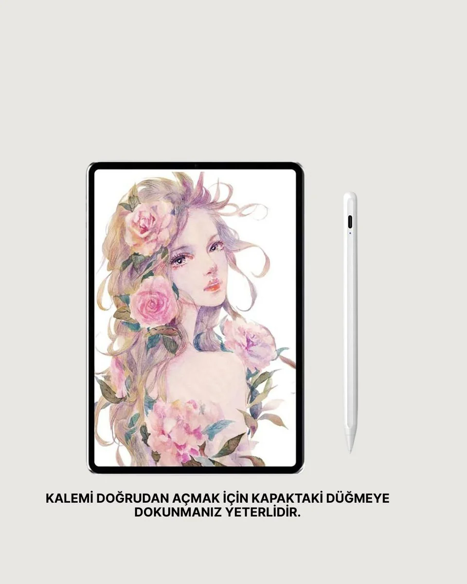 Eğim Sensörlü Dijital Kalem – 20 Saat Kesintisiz Kullanım, iPad Uyumlu, 1.0mm Uç