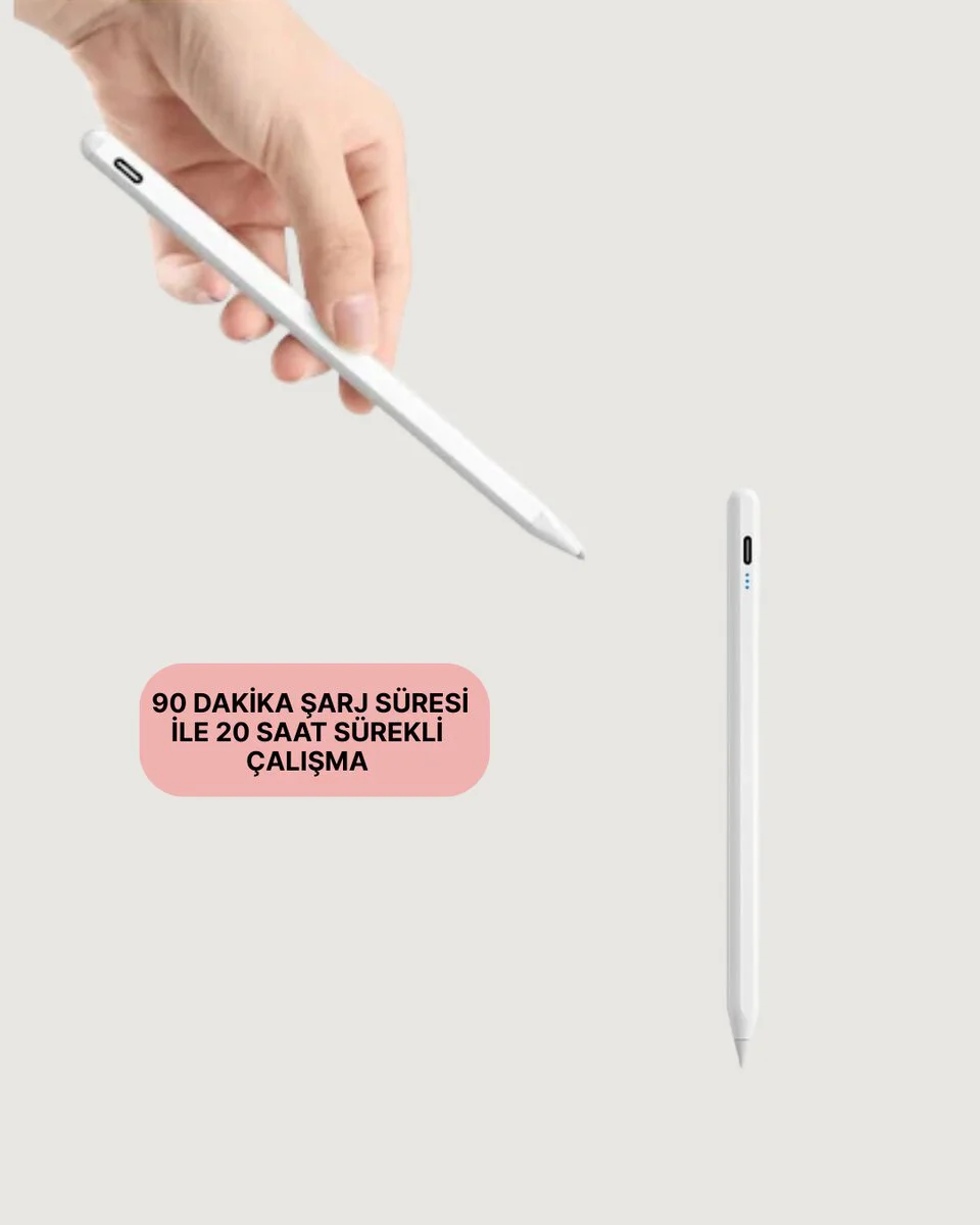 Eğim Sensörlü Dijital Kalem – 20 Saat Kesintisiz Kullanım, iPad Uyumlu, 1.0mm Uç