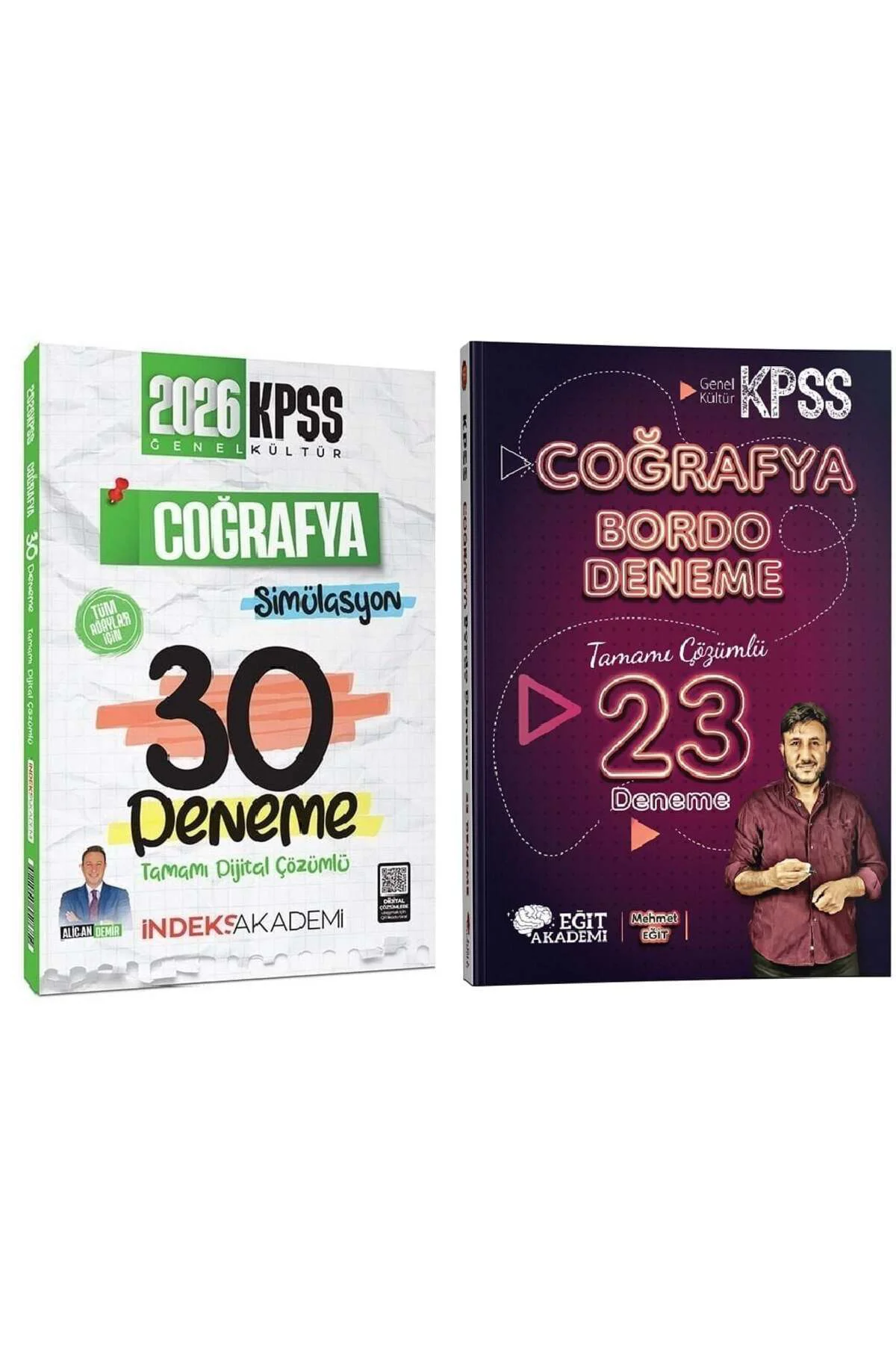 Eğit + İndeks 2026 KPSS Coğrafya Bordo 23+30 Deneme 2 li Set - Me