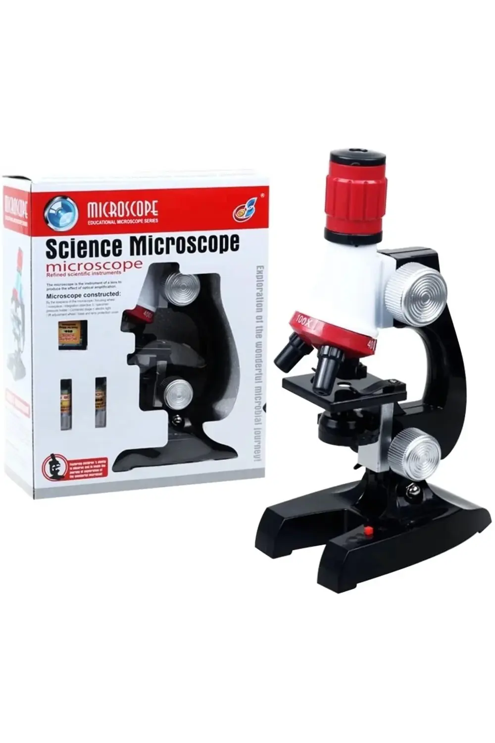 Eğitici Mikroskop Kiti Zoom Led Işıklı 100x 400x 1200x St1200x