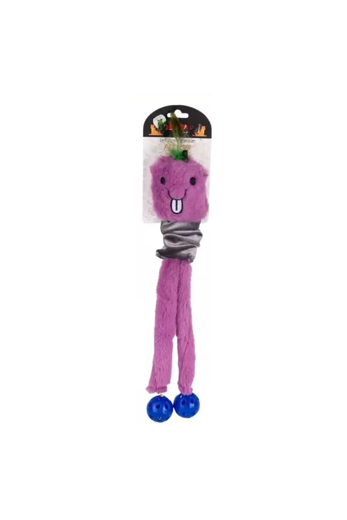 Eğitici Mor Peluş Kedi Oyuncağı