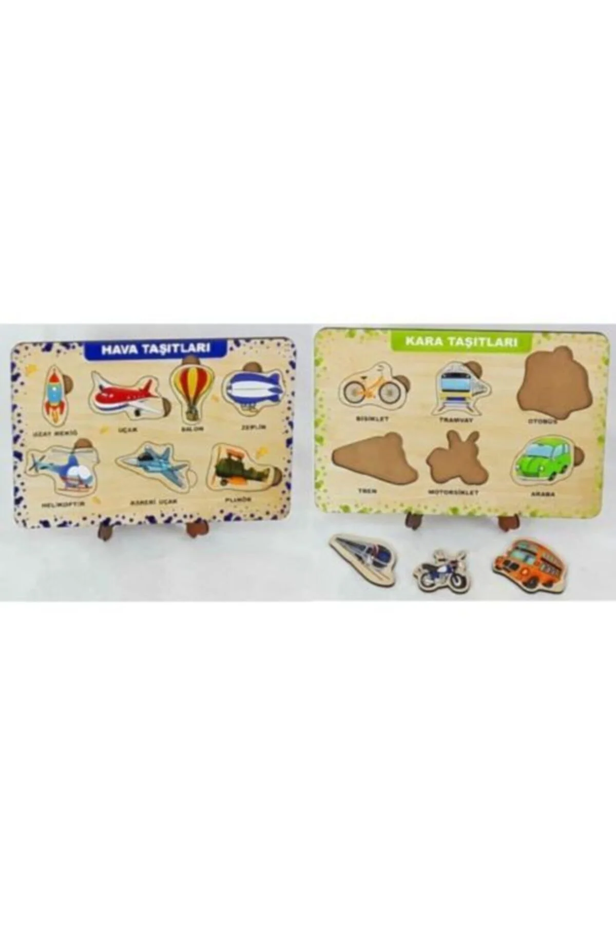 Eğitici Puzzle 2'li Set Taşıtlar