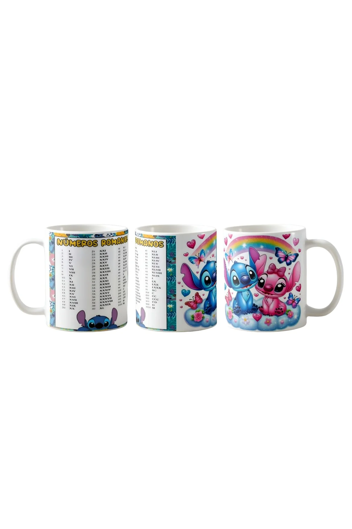 Eğitici Roma Rakamları Stitch Kupa Bardak | Tek Adet K034