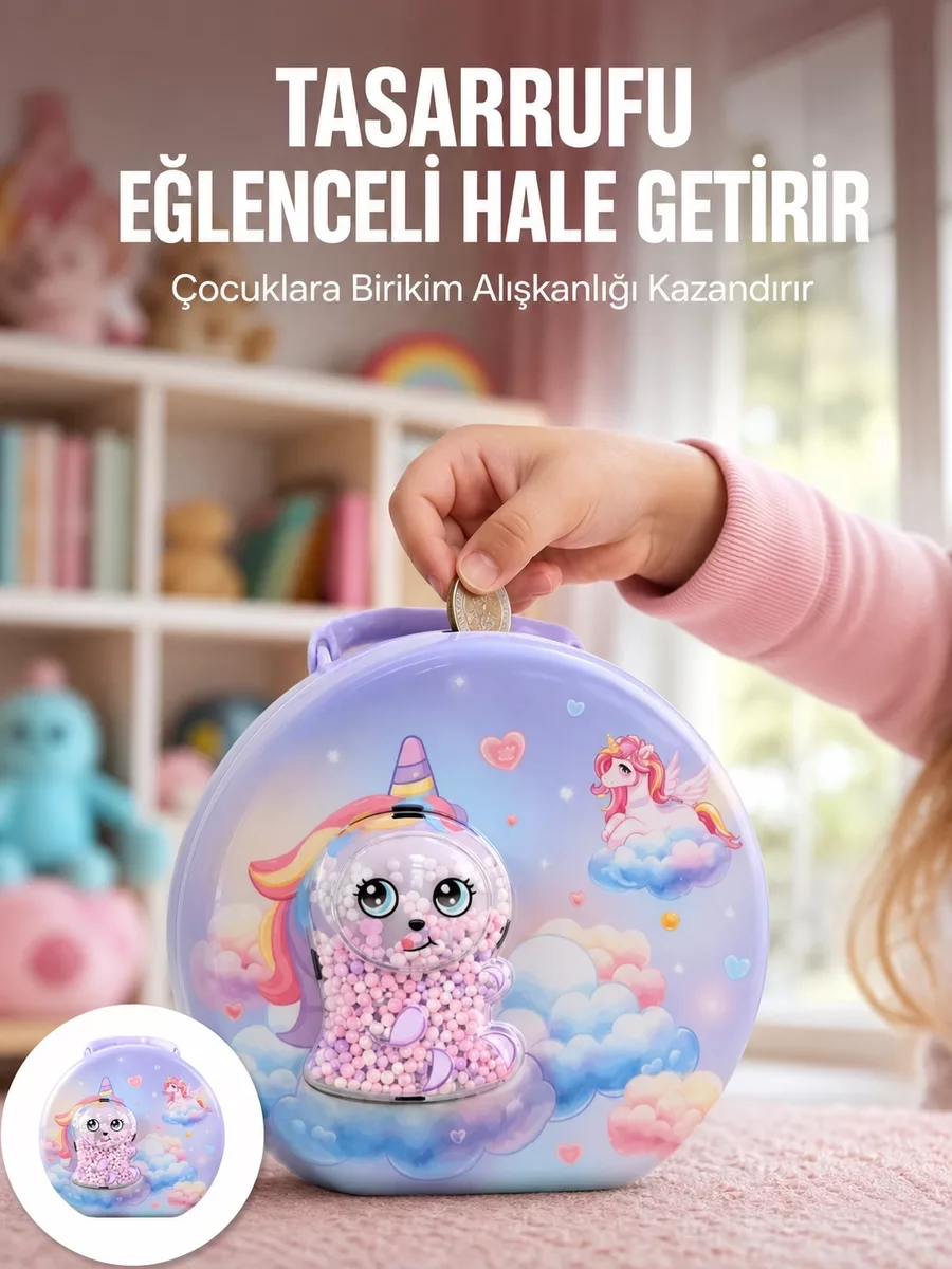 Eğitici Şifreli Çocuk Para Kasası Metal - Güvenli ve Dayanıklı