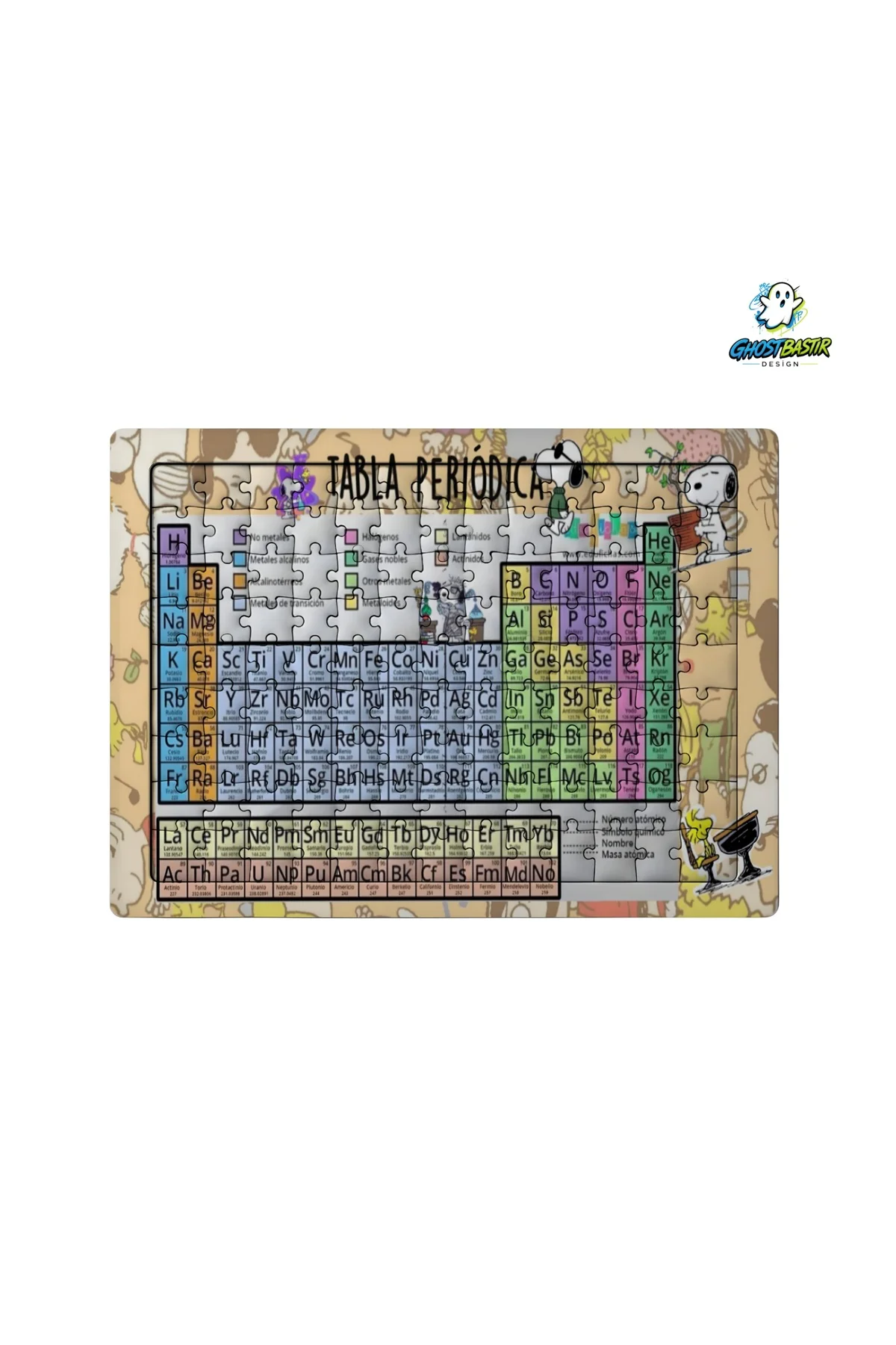 Eğitici Snoopy Periyodik Tablo 99 Parça Ayaklı Puzzle – Dekoratif Çocuk Yapbozu 0108