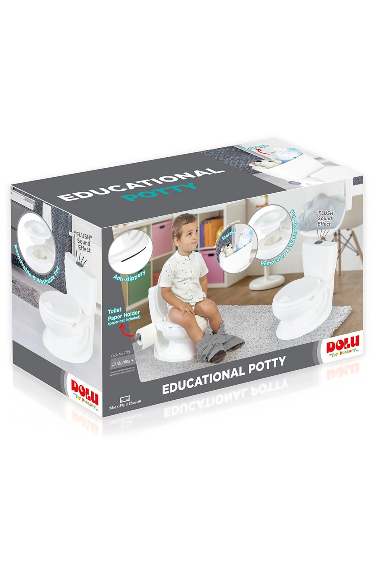 Dolu Eğitici Su Sesi Efektli Lazımlık, Tuvalet Eğitimi Çocuk Klozet