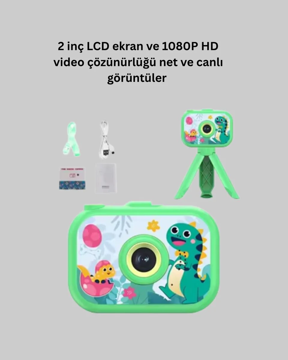 Eğitici ve Eğlenceli Çocuk Kamera 1080P Video Oyun – 3 Eğitici Oyun ve Müzik Çalar