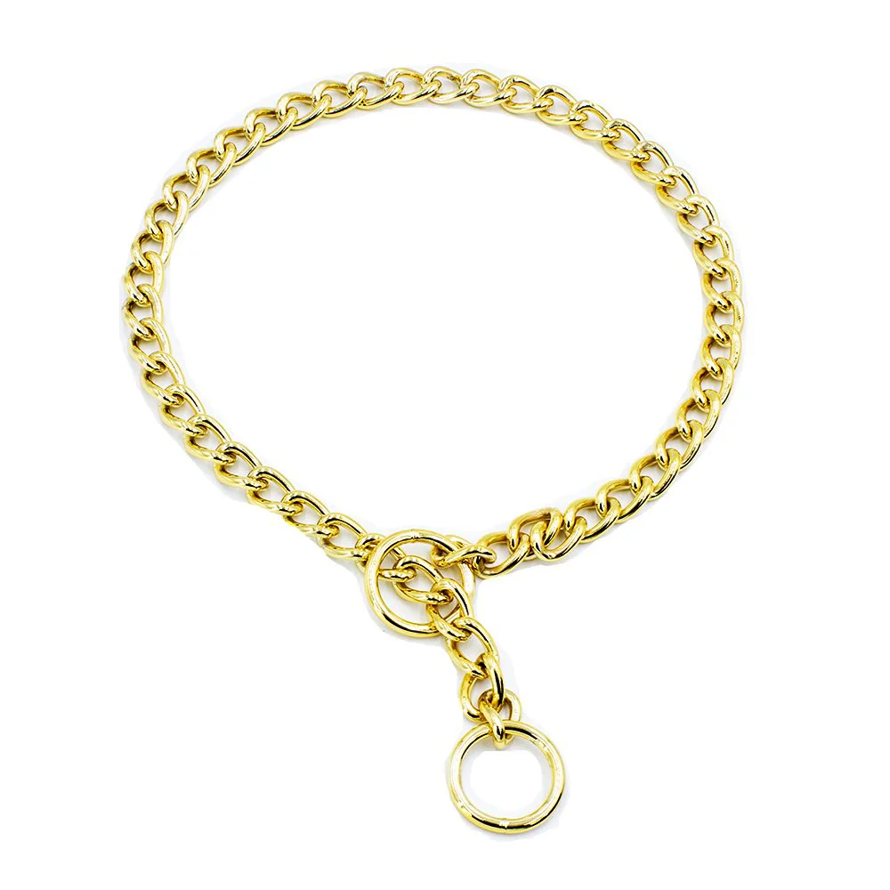 Eğitim Serisi Zincirli Köpek Boyun Tasması 3,5x65 cm - Gold