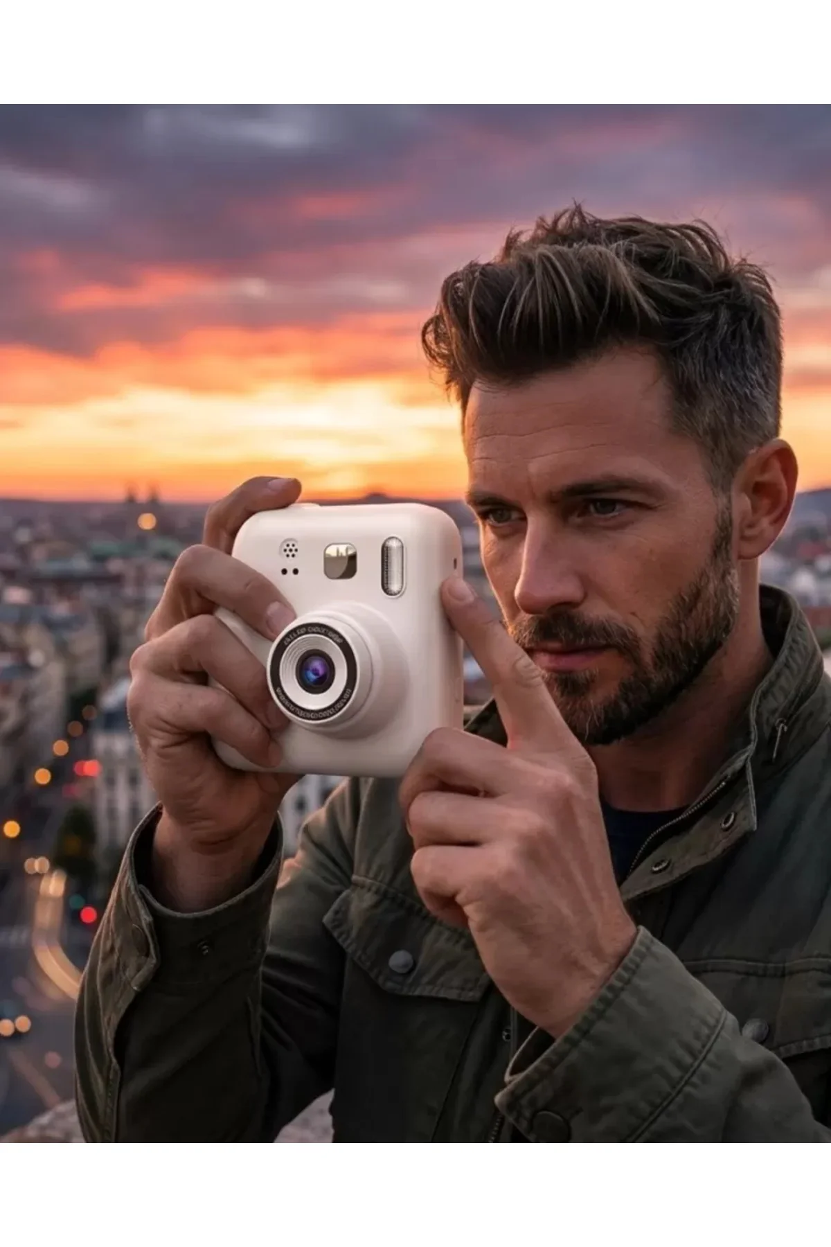 Eğlenceli Baskılı Çocuk Fotoğraf Makinesi Video Çekim 4 Rulo Kağı