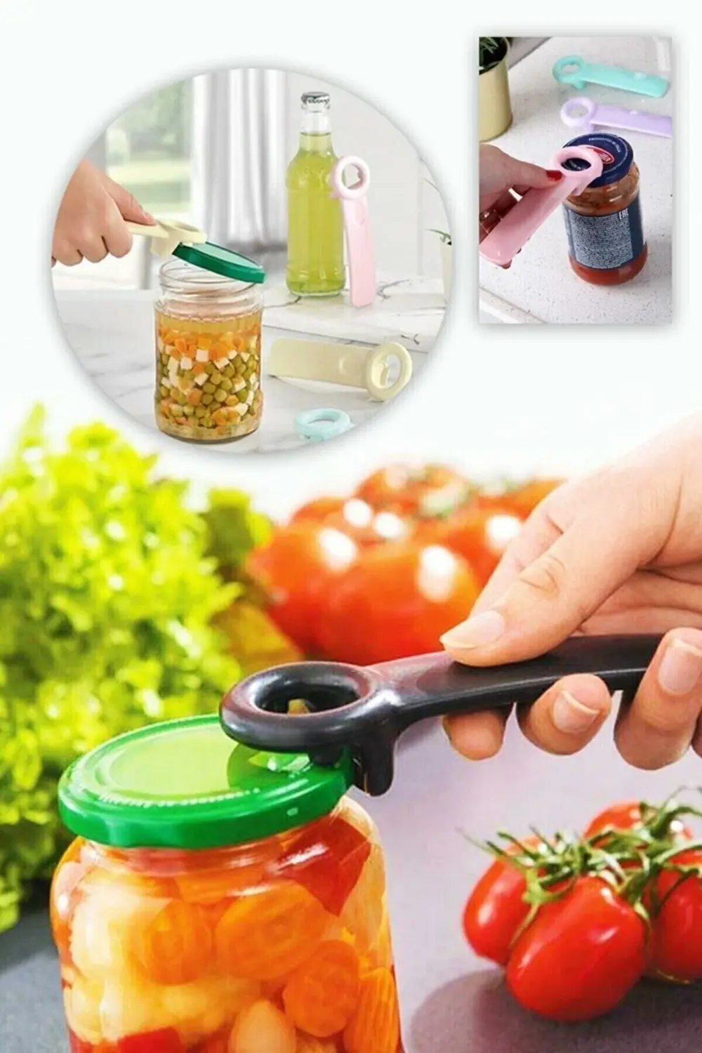 Eğlenceli Renklerde Plastik Kavanoz Ve Şişe Açacağı