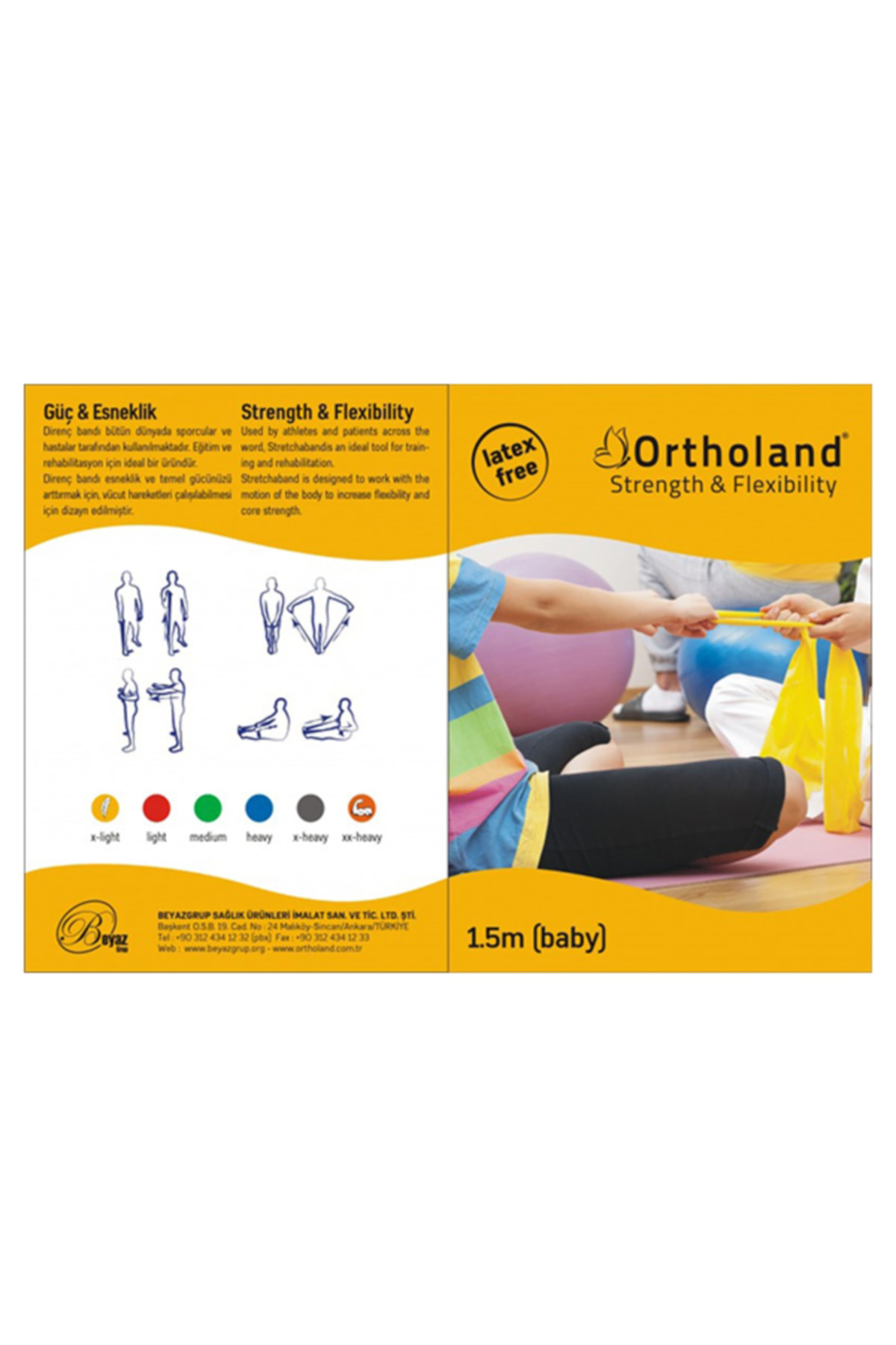 Egzersiz Bandı 1.5 Metre / Sarı / Hafif