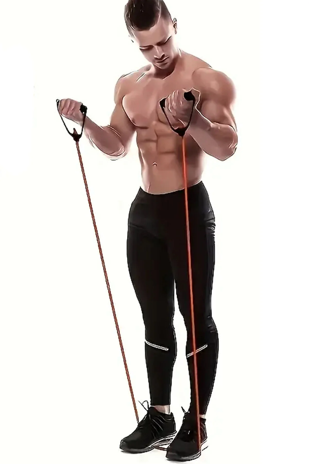 Egzersiz Direnç Bandı 120 cm Tutamaçlı Tübül Sert Mavi – Pilates,