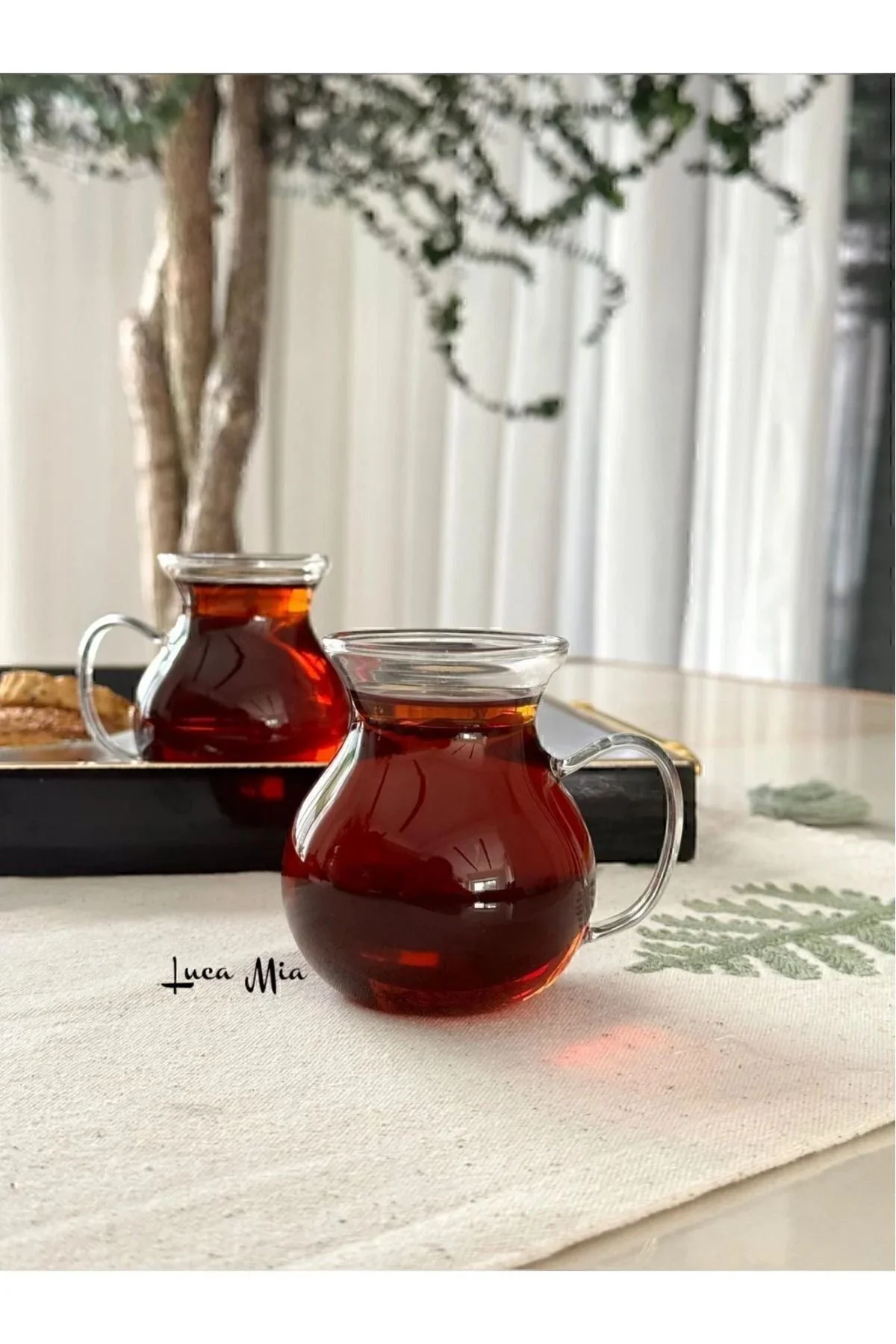 Ehlikeyif 6 Lı Isıya Dayanıklı Borosilikat Keyfi Ala Cam Çay Bard