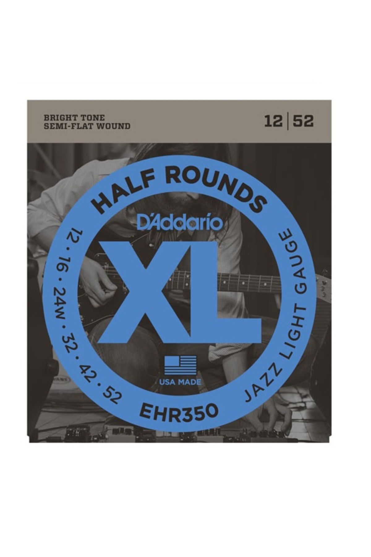Daddario Ehr350 Elektro Tel Set Half Round Jazz Lite