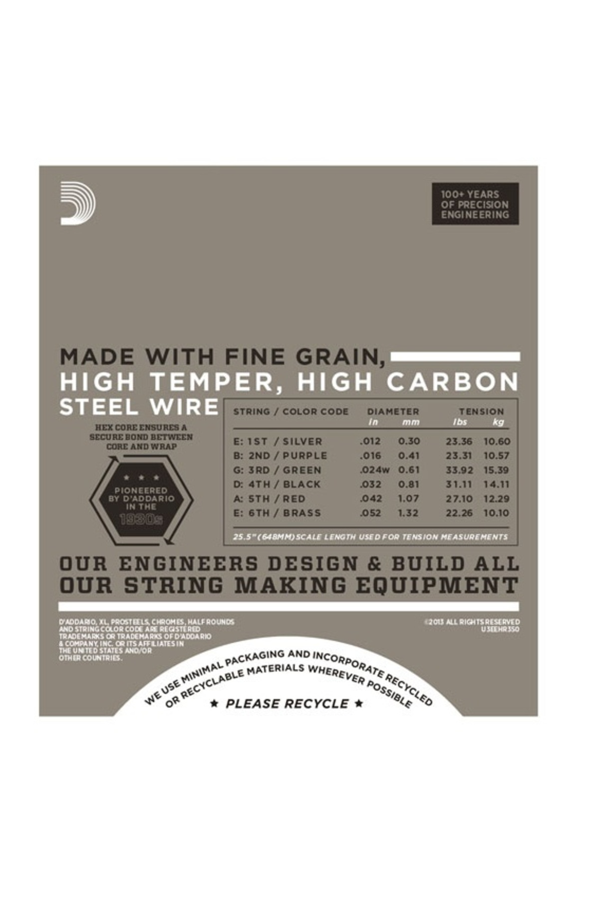 Daddario Ehr350 Elektro Tel Set Half Round Jazz Lite