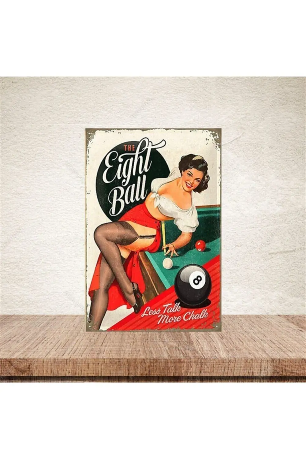 Eight Ball 20-30 Cm Retro Ahşap Poster
