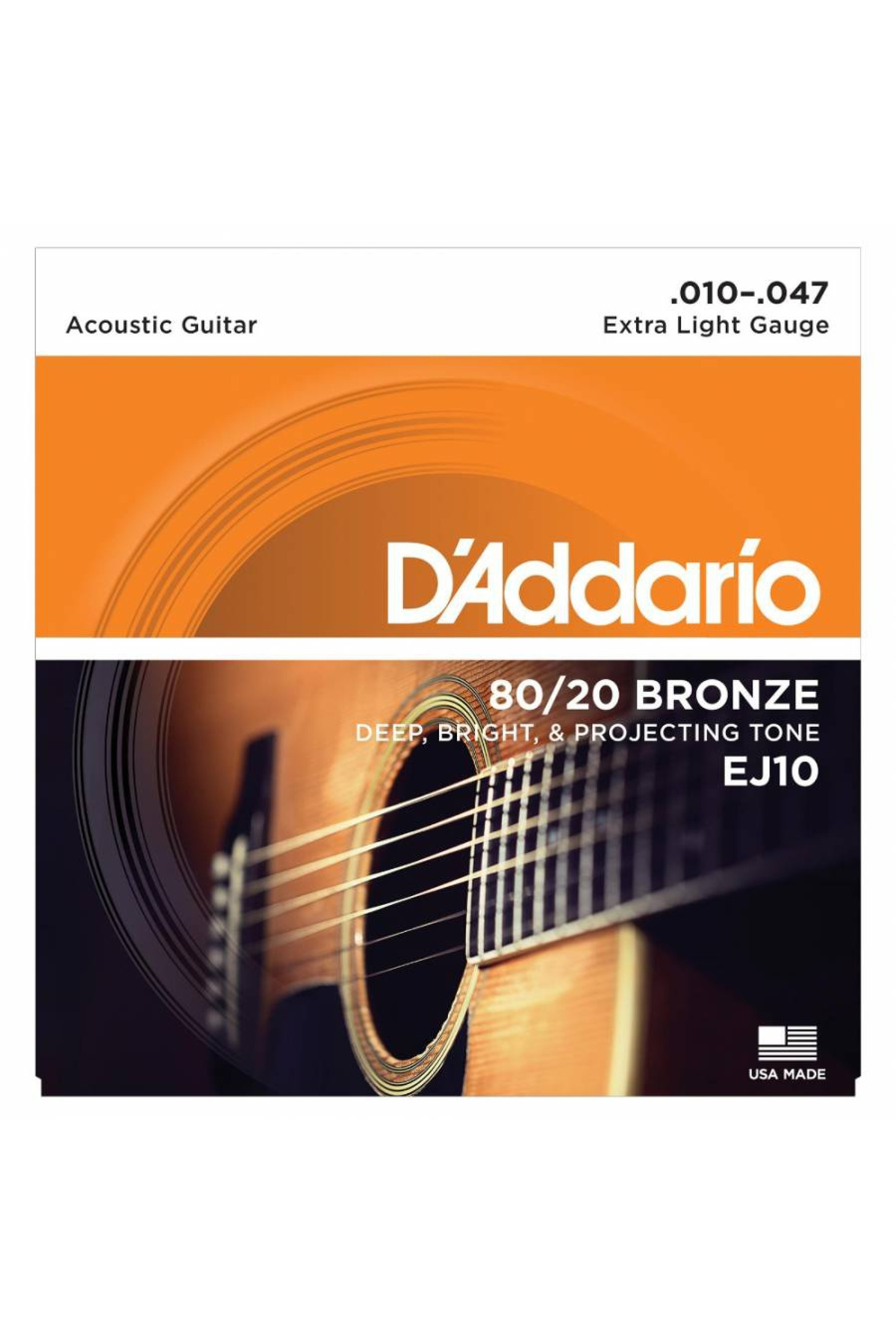 EJ10 AKUSTİK GİTAR TEL SETİ, 80/20 BRONZE, EXTRA LIGHT EJ10 80/20