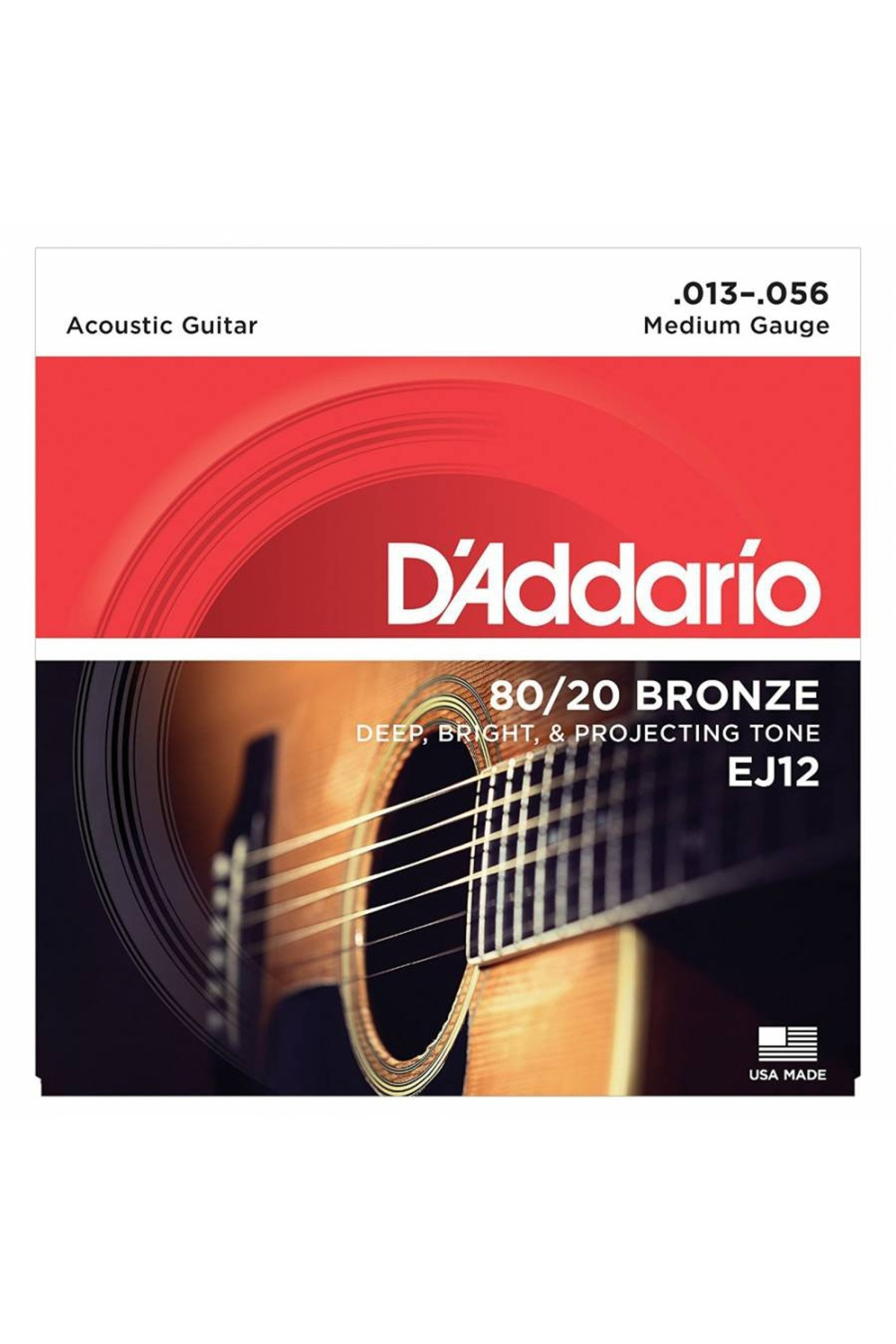 EJ12 AKUSTİK GİTAR TEL SETİ, 80/20 BRONZE, MEDIUM GAUGE
