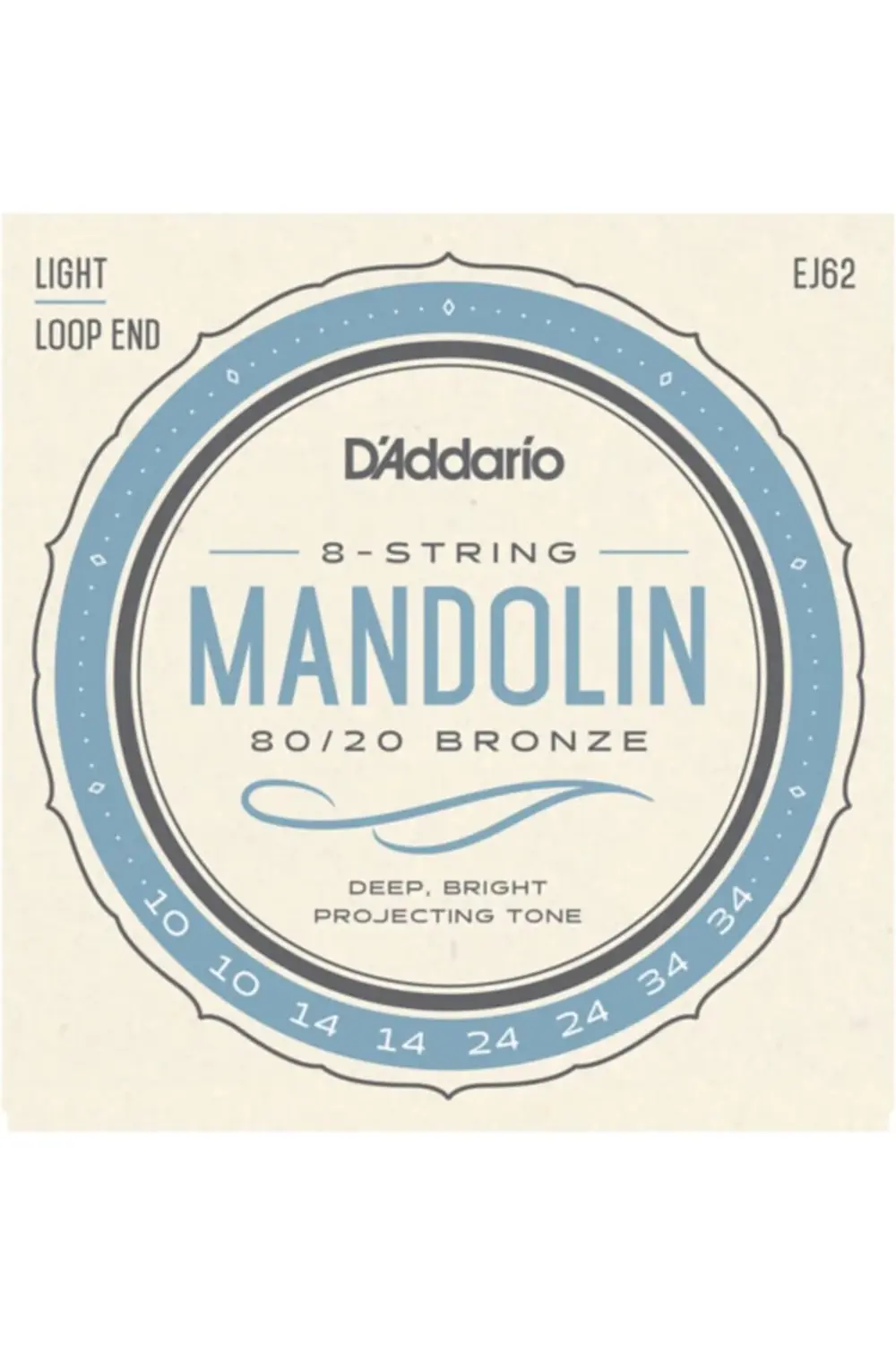 Ej62 80/20 Bronze Mandolin Strings Light Takım Tel Mandolin Teli