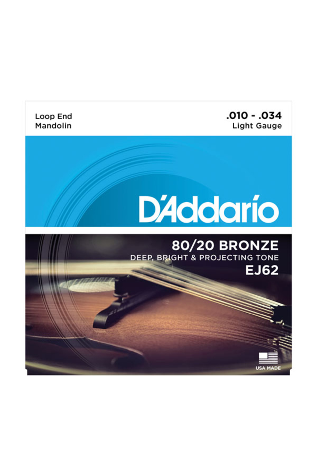 EJ62 MANDOLIN TEL SETİ, 80/20 BRONZE, LOOP END, LIGHT G