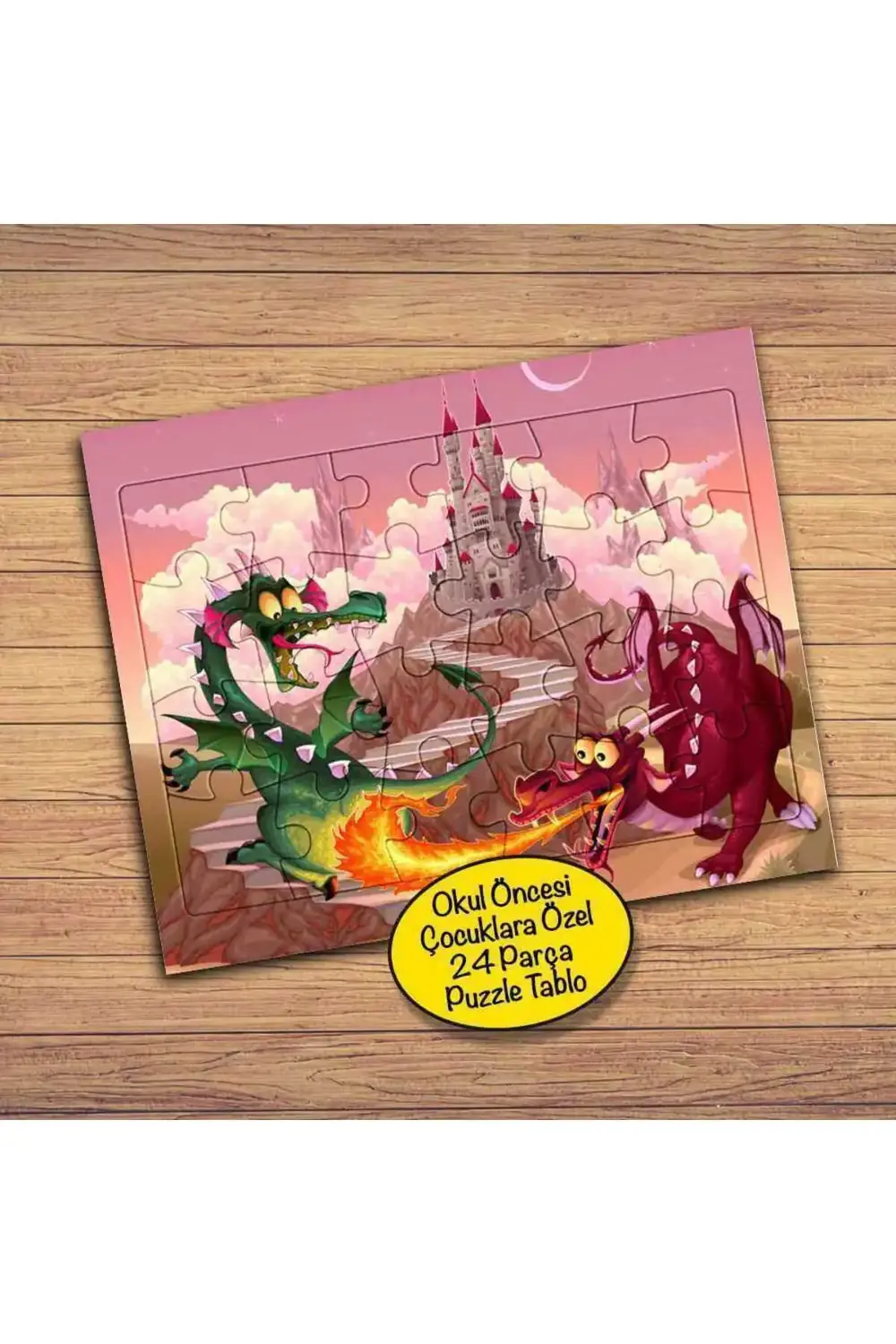 Ejder Savaşı 24 Parça Çocuklara Özel Yapboz Tablo-1196-517