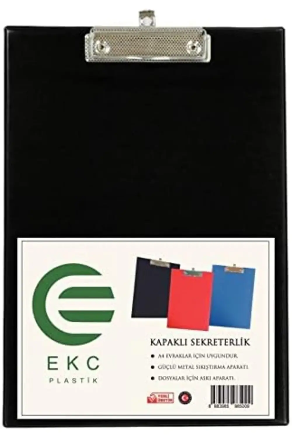 EKC-Kapaksız Sekreterlik Pvc- Yazı Tablası Bloknot Metal Klipsli