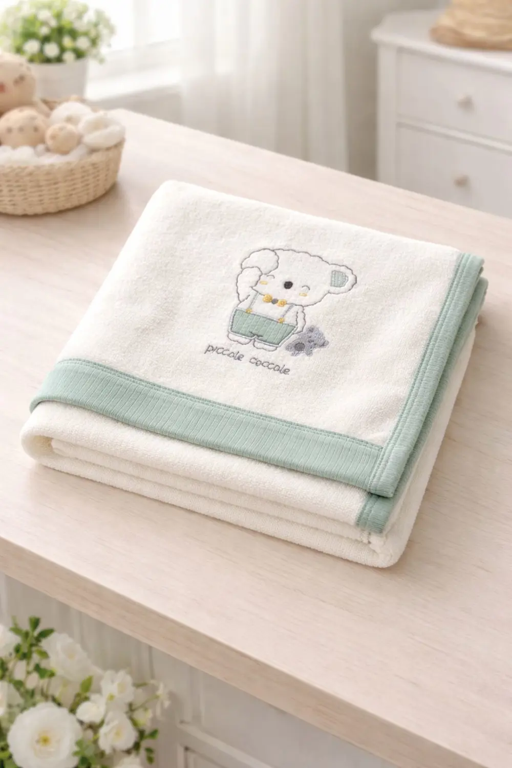 Eke My Baby Yeşil  %100 Organik Pamuklu Kundak Havlu 82x90 cm